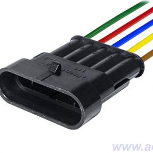 Колодка соединит.  5 конт. 1,5мм штырь, герметичная IP66/67 (в сборе с проводом 0,50мм кв.) 7051,10СБ