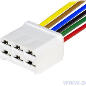 Колодка соединит.  6 конт. 6,3мм гнездо (в сборе с проводом 1,50мм кв.) 9095СБ-1,50