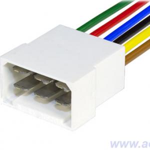 Колодка соединит.  6 конт. 6,3мм штырь (в сборе с проводом 1,50мм кв.) 9011СБ-1,50