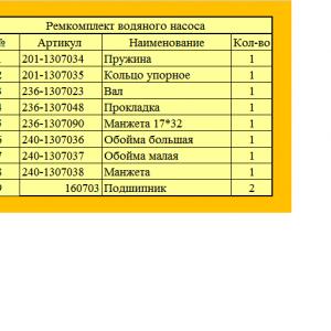Рем.к-т вод.насоса+вал+подш. 236-1307